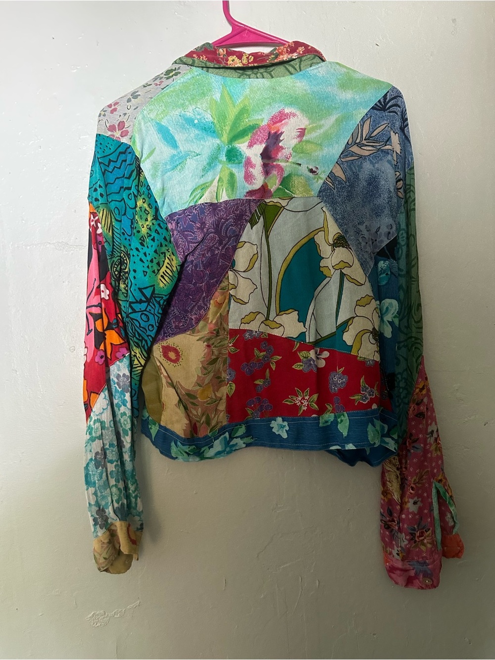 Boho Patchwork Button-Front Jacket - Multicolor - Picture 6 of 6